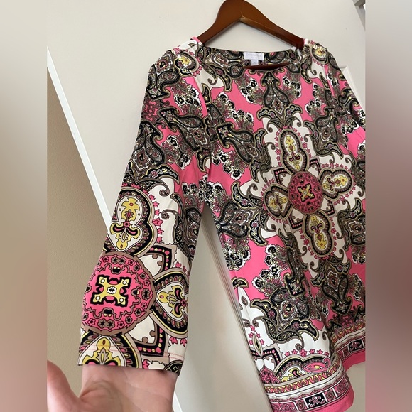 Charter Club Elegant Patterned 3/4 Sleeve Blouse Women’s Petite Small - Picture 7 of 14